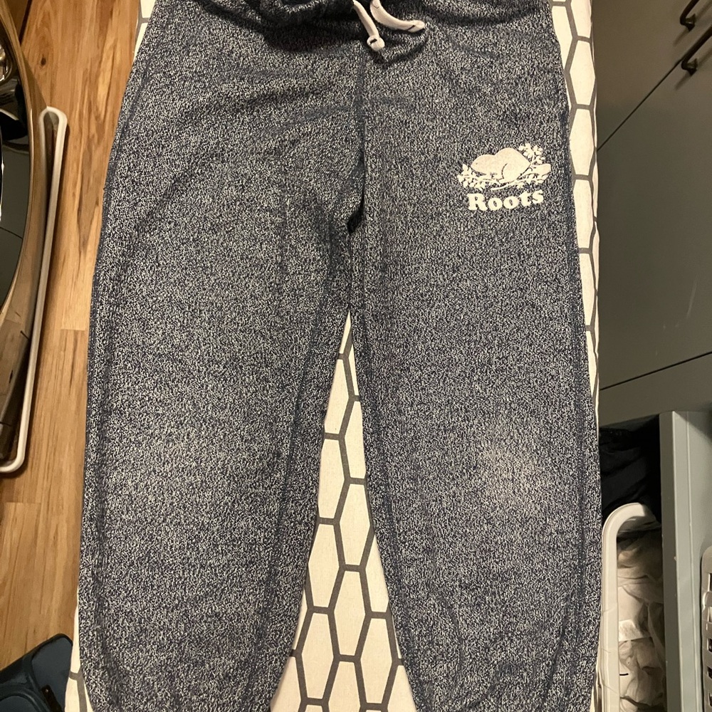 Roots Kids Blue salt and pepper Jogger Pants size 6 boys